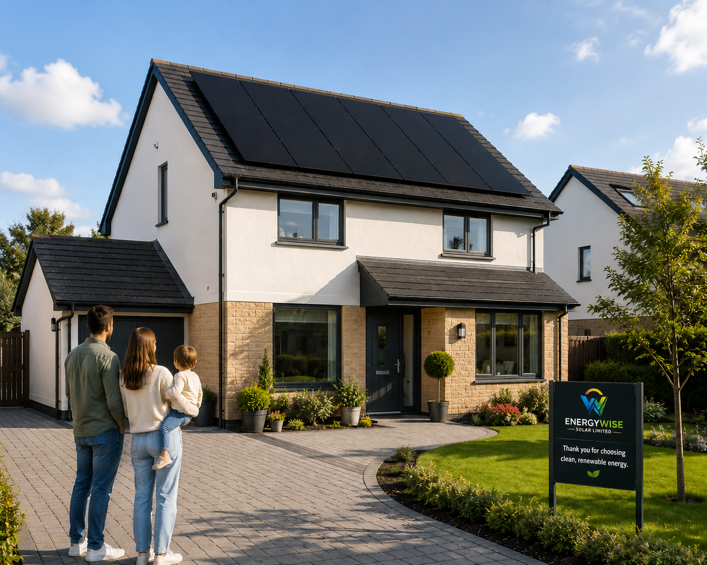 Solar panels generating clean sustainable energy